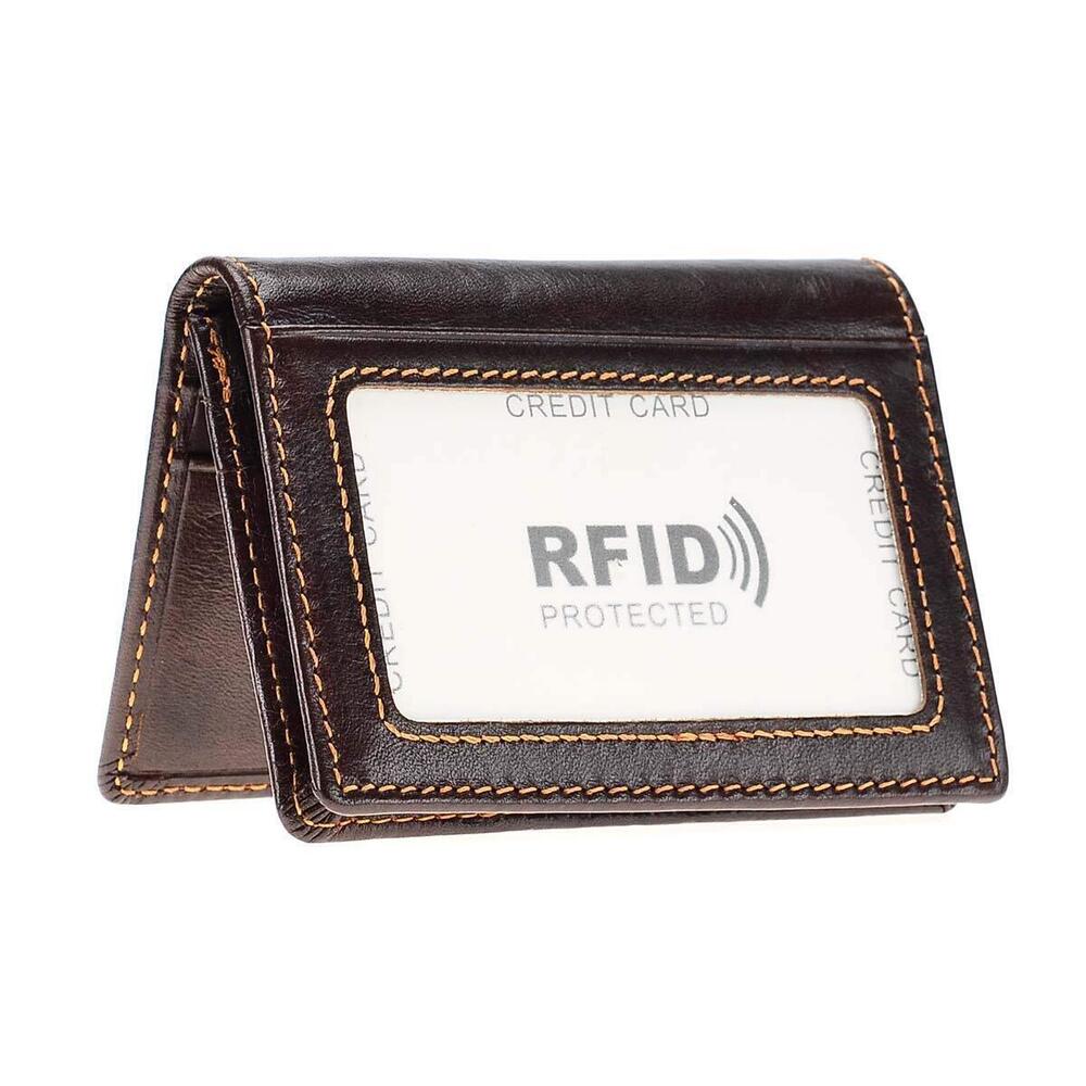 8819 ’s Bifold Front Pocket Wallet Leather RFID Blocking Card Billfold 5